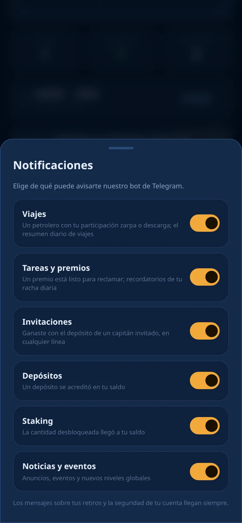 Los ajustes de notificaciones