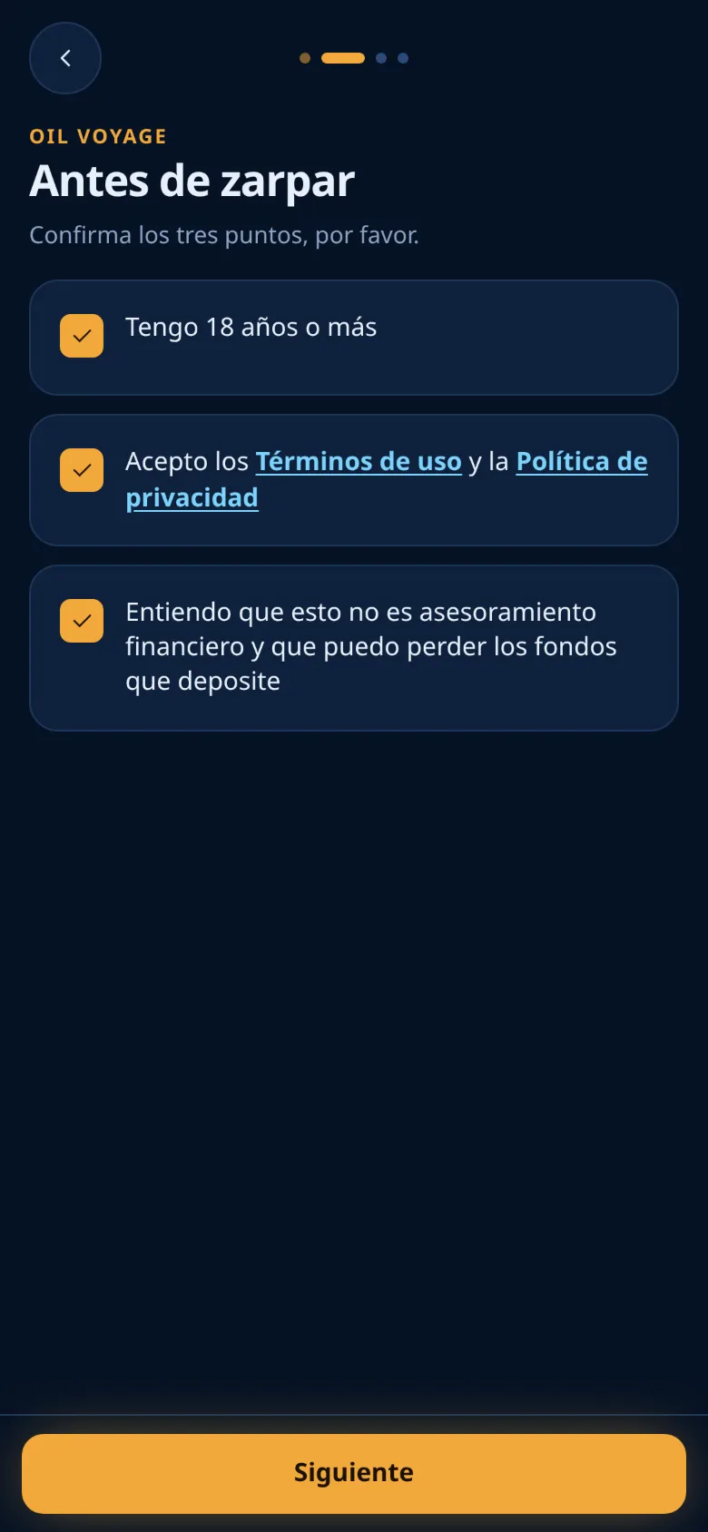 Las tres confirmaciones, todas marcadas