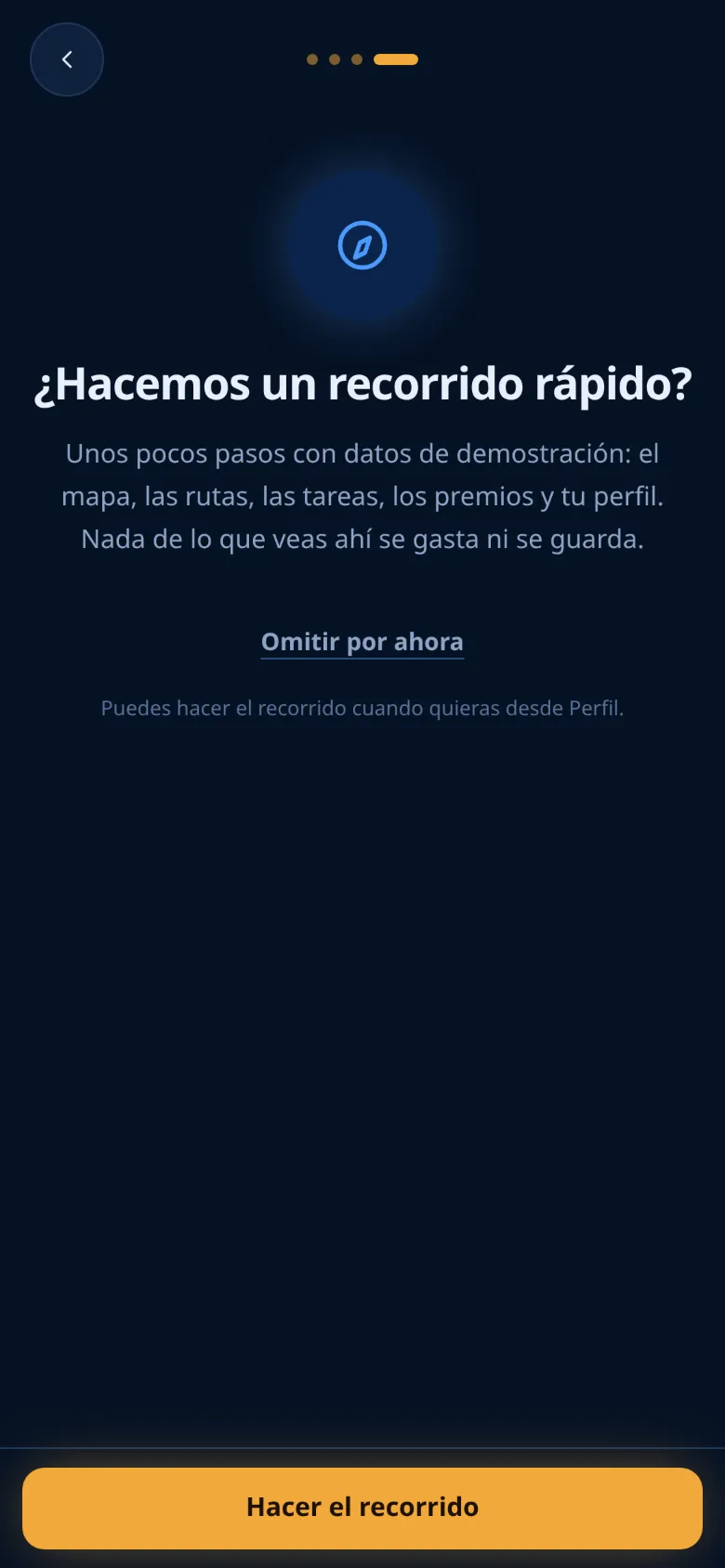La oferta del recorrido en el último paso