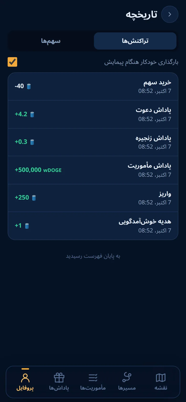پروفایل ← تاریخچه